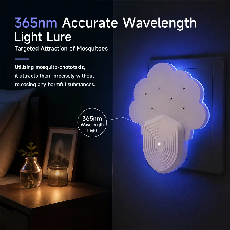 The latest 2026 indoor flying insect trap features a UV lamp and small sticky traps for mosquitoes and other flying insects. It is plug-in and suitable for use in homes, kitchens, outdoors, bedrooms, and offices.