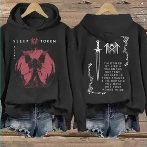 Sleep Token 2 Side and both Sleeves Sweatshirt Hoodie - Logo & Reaper Angle Print Unisex Sweatshirt, Hoodie, Gift For Fan size S-5XL 18.425Style #1 Cotton Streetwear