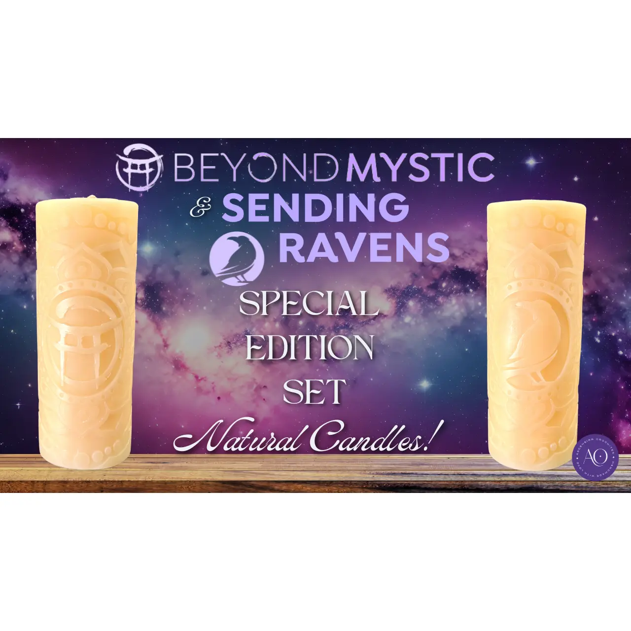 The Beyond Mystic & Sending Ravens Special Edition Candle Set of 2 - Natural Soy Candles  by Ascension Orgonites