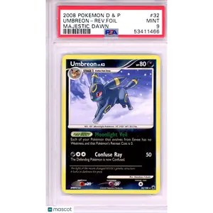 2008 Pokemon Diamond & Pearl Majestic Dawn Umbreon Reverse Foil #32 PSA 9 MINT