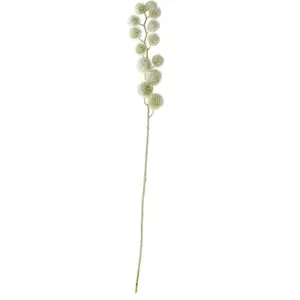 32 Inch Snowy Glittered Pom Pom Spray