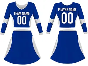 SGS Sports Gear Custom Cheerleading Jerseys, Personalized Standard Design with Name & Number, Cheerleading Jerseys for Men, Women, Youth & Kids, Blue - White