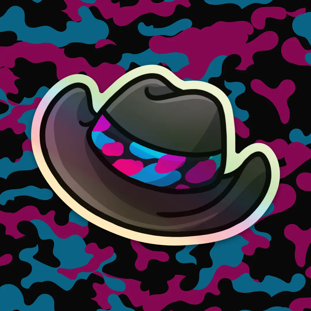 Blerd Cowboy Hat Holographic Sticker