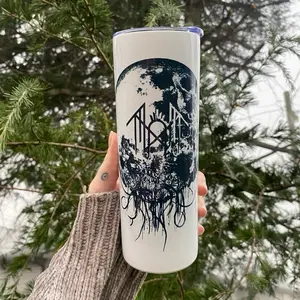 Sleep Token Moon 20oz Tumbler - TMBTE Design, Black Print, Ideal for Cold Beverages - Drinkware, Bottles Straw Cup