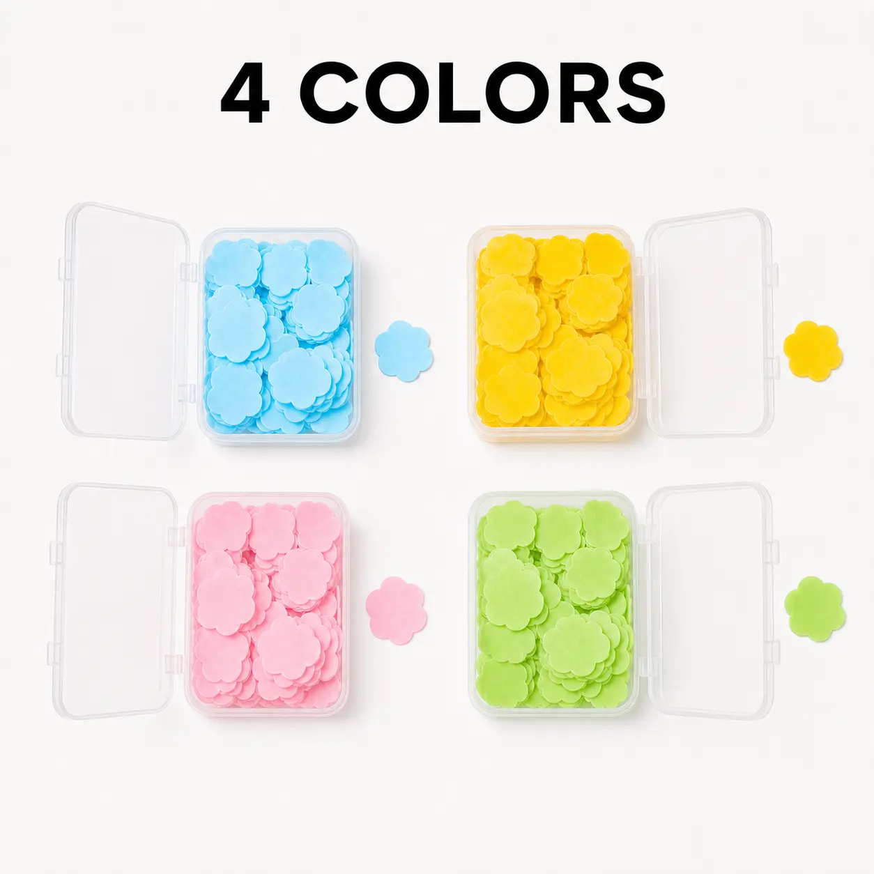 4-Boxes Petal Soap Sheets, Portable Dissolving Hand Soap Paper for Travel, Camping and Everyday Hand Washing
