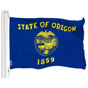 G128 Oregon OR State Flag | 3x5 Ft | Double LiteWeave Pro Series Double Sided Printed 150D Polyester | Indoor/Outdoor, Vibrant Colors, Brass Grommets, Thicker and More Durable Than 100D 75D Poly, 2-ply