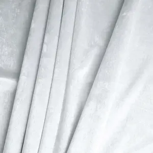 65"x5 Yards White Crushed Velvet Fabric Bolt, DIY Craft Fabric Roll