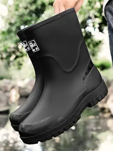 Unisex New Cross-Border Eco-Friendly Mid-Calf Fashion Rain Boots, Waterproof Shoes, Gardening, Car Washing, Outdoor Water Activities
