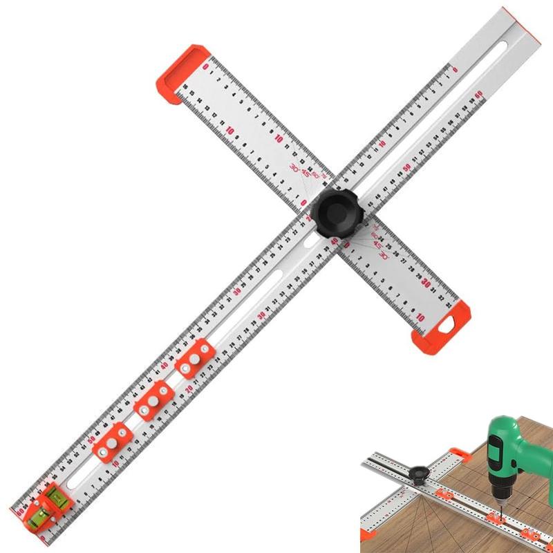 Adjustable 2-in-1 Drilling Positioning Ruler, Cabinet Hardware Jig, T ...