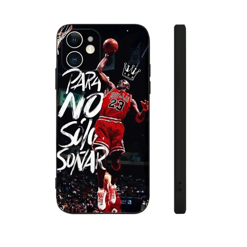 Michael Jordan Legendary Basketball Icon Design LCD Smartphone Case - Handheld Cellphone Protection for iPhone 12,13,14,15,16,17 - Smooth, Skin-Friendly, Full-Coverage, Drop-Proof Devices Accessory