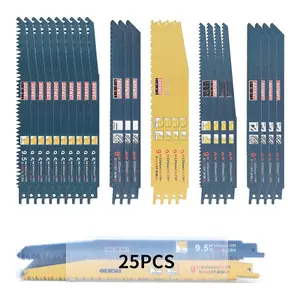 9 Inch Reciprocating  , 25 count Bi-Metal Reciprocating   Set, 18TPI/14TPI/10TPI/6TPI/5TPI Cobalt  Sawzall  for  Embedded  Metals PVC Pallets etc