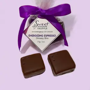 Sweet Vegan  2-Piece Truffles Cello | 70% Dark , Dairy-Free, Nut-Free, Soy-Free, Gluten-Free Treats, chocolate candy