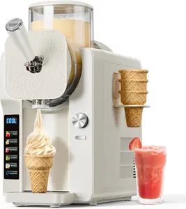 Zynlo 2-in-1 Slush Machine & Ice Cream Maker with High-Efficiency Cooling Compressor for Quick Frozen Treats in Less Than 20 Minutes