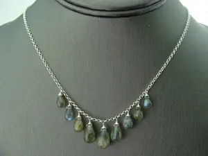 Genuine Flash Labradorite Necklace · 925 Sterling Silver · Iridescent Gemstone Jewelry · Boho Elegant Gift for Her