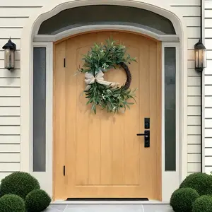 Spring/Summer 2026 artificial green olive wreath, realistic artificial flower wall hanging, Floral Display Ornaments - for indoor/outdoor farmhouse, home, festival and wedding decoration - No power required
