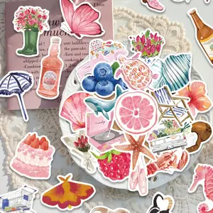 50 Piece Watercolor Diary Stickers Set, Graffiti Style, Custom Skateboard Helmet Bottle Clipboard Party Guitar Phone Case Notebook Computer Gift School Supplies Back to School
