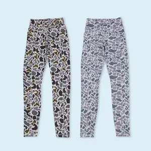 Women’s adult camouflage full-length high-waisted elastic active yoga leggings