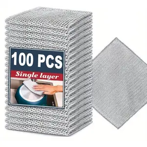 Multi-Purpose Stainless Steel Dishcloth Set, Kitchen Cleaning Tools, Durable Scrubbers for Sink & Plates, Home Use Essentials, Cleaning Pad