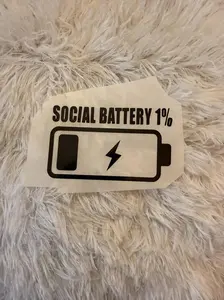 Social Battery 1% Car Decal