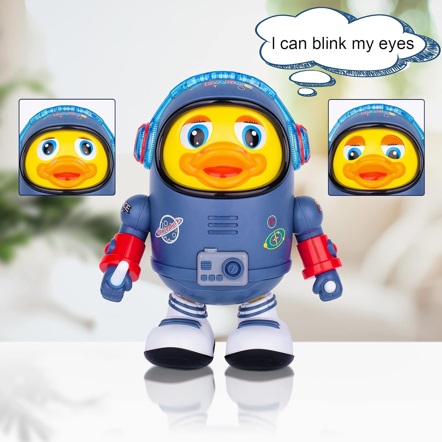 Berry President Electric Space Duck, Electric Toys with Lights and Sounds, Moving Walking Dancing Toys for Kids