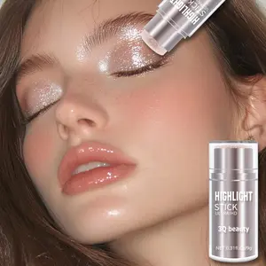 3Q Beauty 3-color Highlighter Facial Highlighter Waterproof & Sweat-proof Natural Gloss Brightens Face Fuller Look Medium Skin Tone Makeup Bronzer