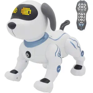 Fisca Remote Control Dog, RC Robotic Stunt Puppy Voice Control Toys Handstand Push-up Electronic Pets Dancing Programmable Robot with Sound for Kids Boys and Girls Age 6, 7, 8, 9, 10 Year Old