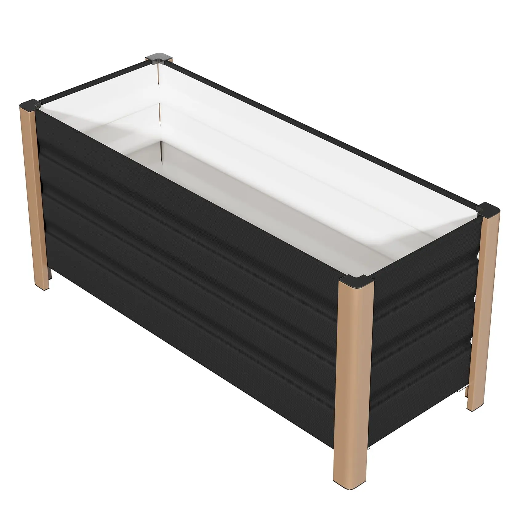 Garvee Aluminum Raised Garden Bed Planter, 39 x 16 x 18 in Deep Planting Box with Drainage Holes, Rounded Corners and Safe Edging, Outdoor Patio Balcony, Gray