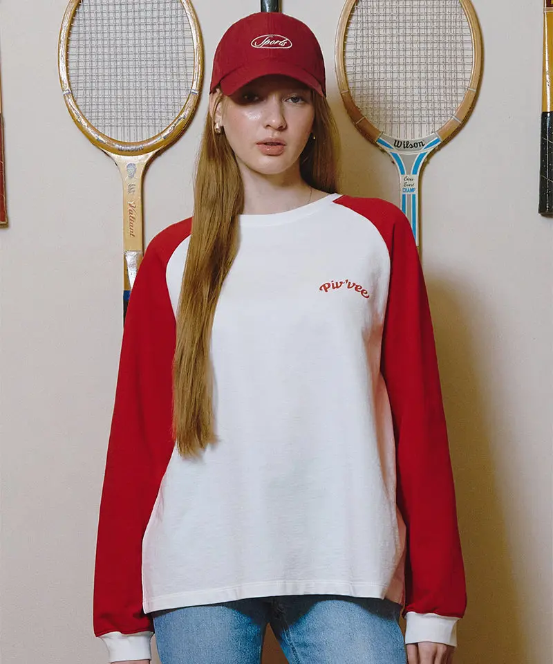 PIV'VEE Twins Raglan T-Shirt - Wine Red