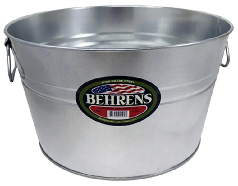 Behrens Inc 0GS 5 Gallon- Galvanized Steel Round Tub