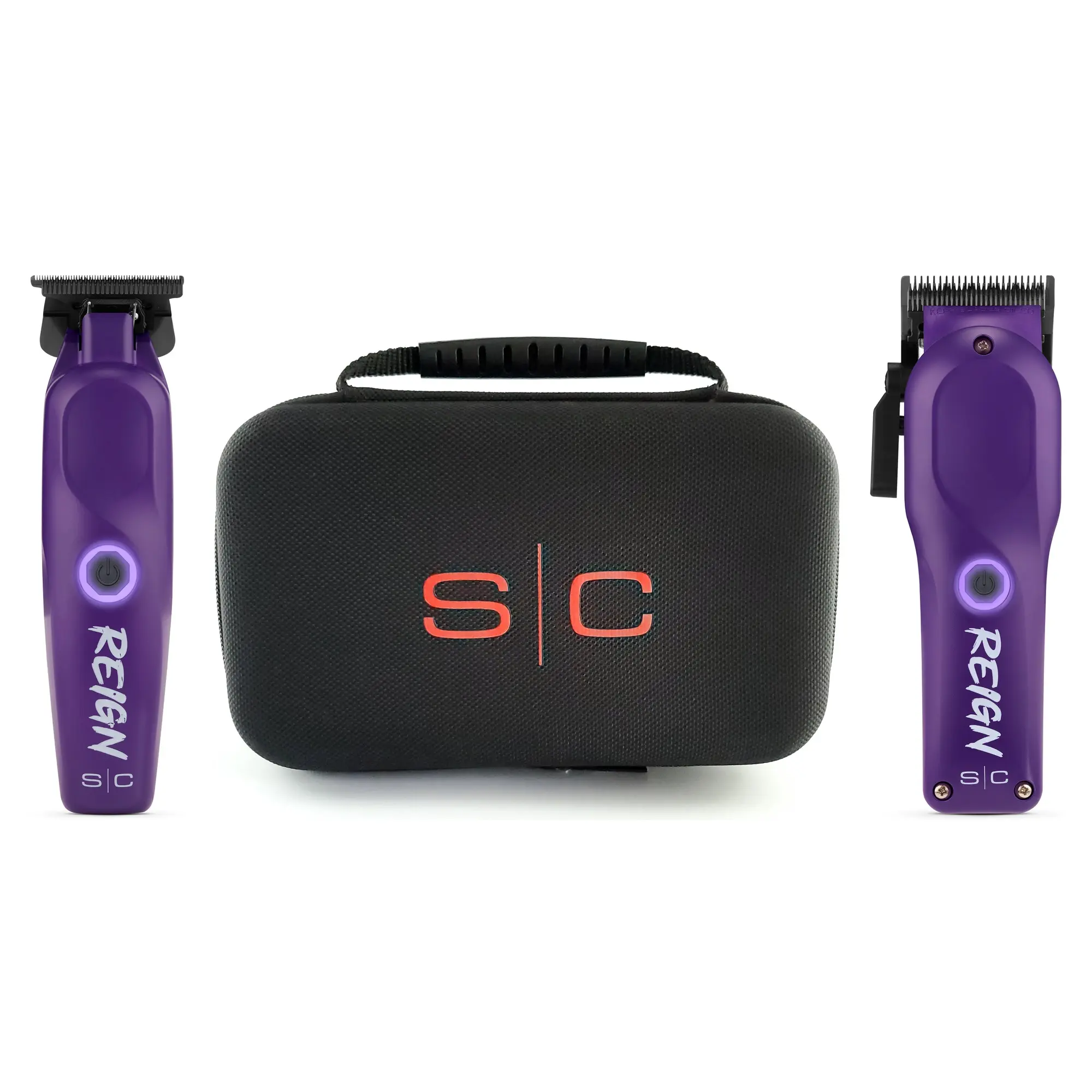 StyleCraft Professional Reign Clipper & Trimmer Bundle – EON Digital Brushless Motors, Black DLC & Diamond Cut Blades, USB-C Rechargeable, Professional Barber Cordless Haircutting & Detailing Kit