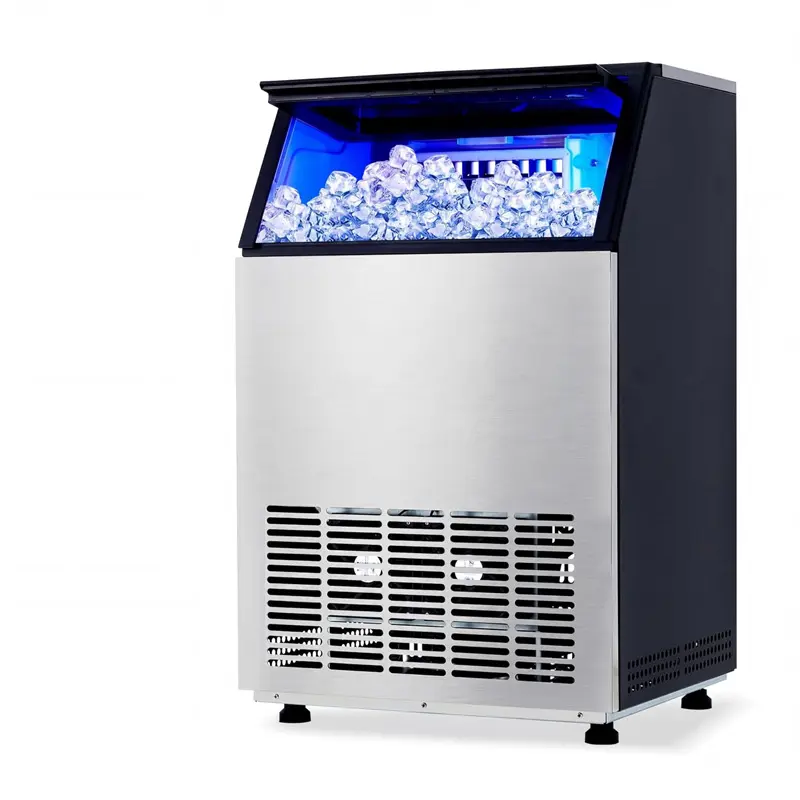 Ice Maker Machine, 150 LBS/Day, Under Counter Ice Machine with 40 LB Storage Bin & Dual Water Inlet, Thickness Adjustable for Bar, Cafe, Restaurant, or Office