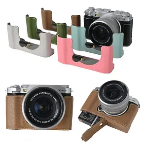 XM5 Camera Bag Palm Print PU Leather Half Body Case for Fujifilm XM5 Fuji X-M5 Bottom Opening Cover