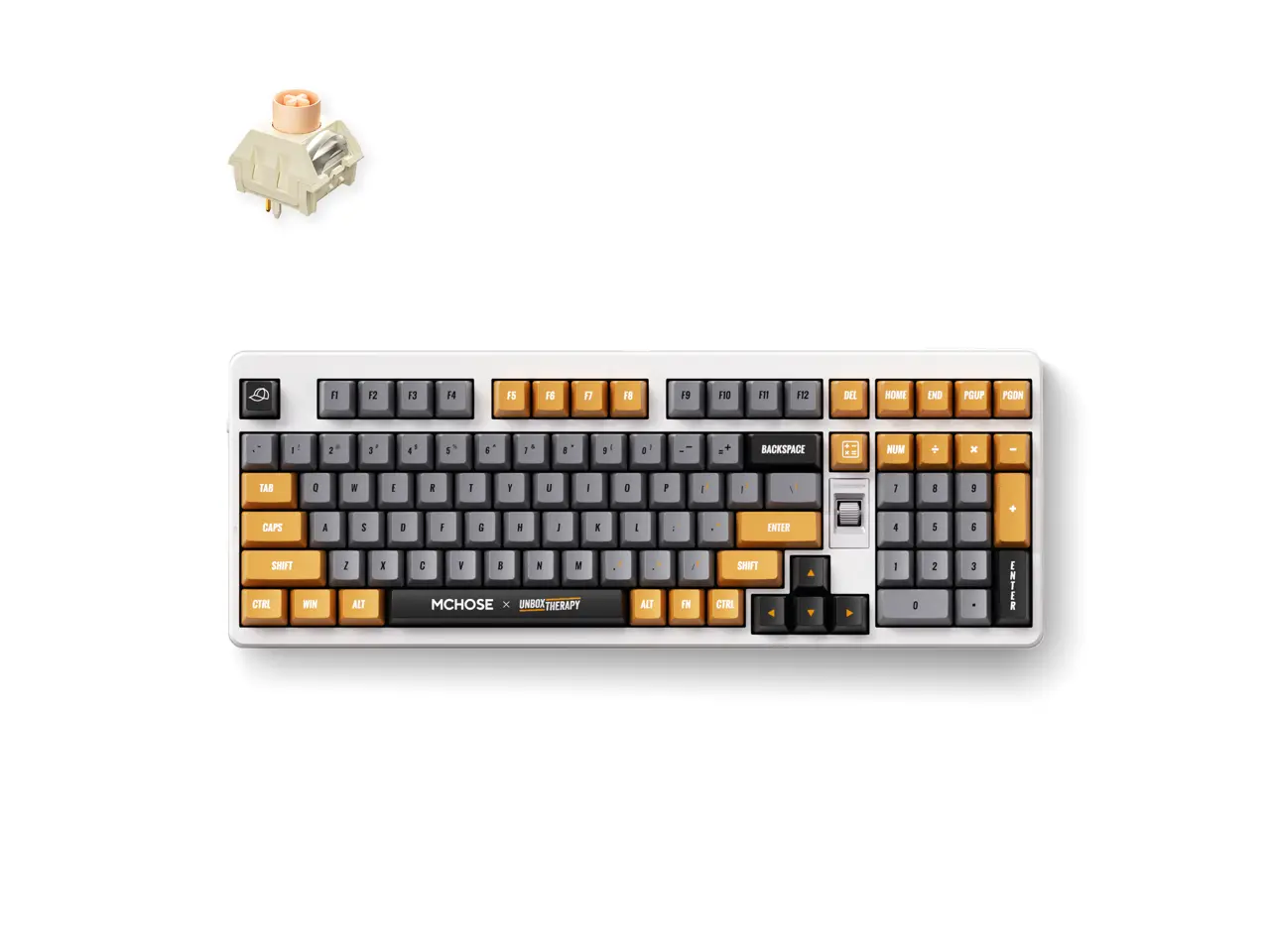 MCHOSE x Unbox Therapy UT98 98% Tri-Mode Wireless Gasket Mount Mechanical Keyboard, 10000mAh Battery - Retro Therapy (Icy Creamsicle)