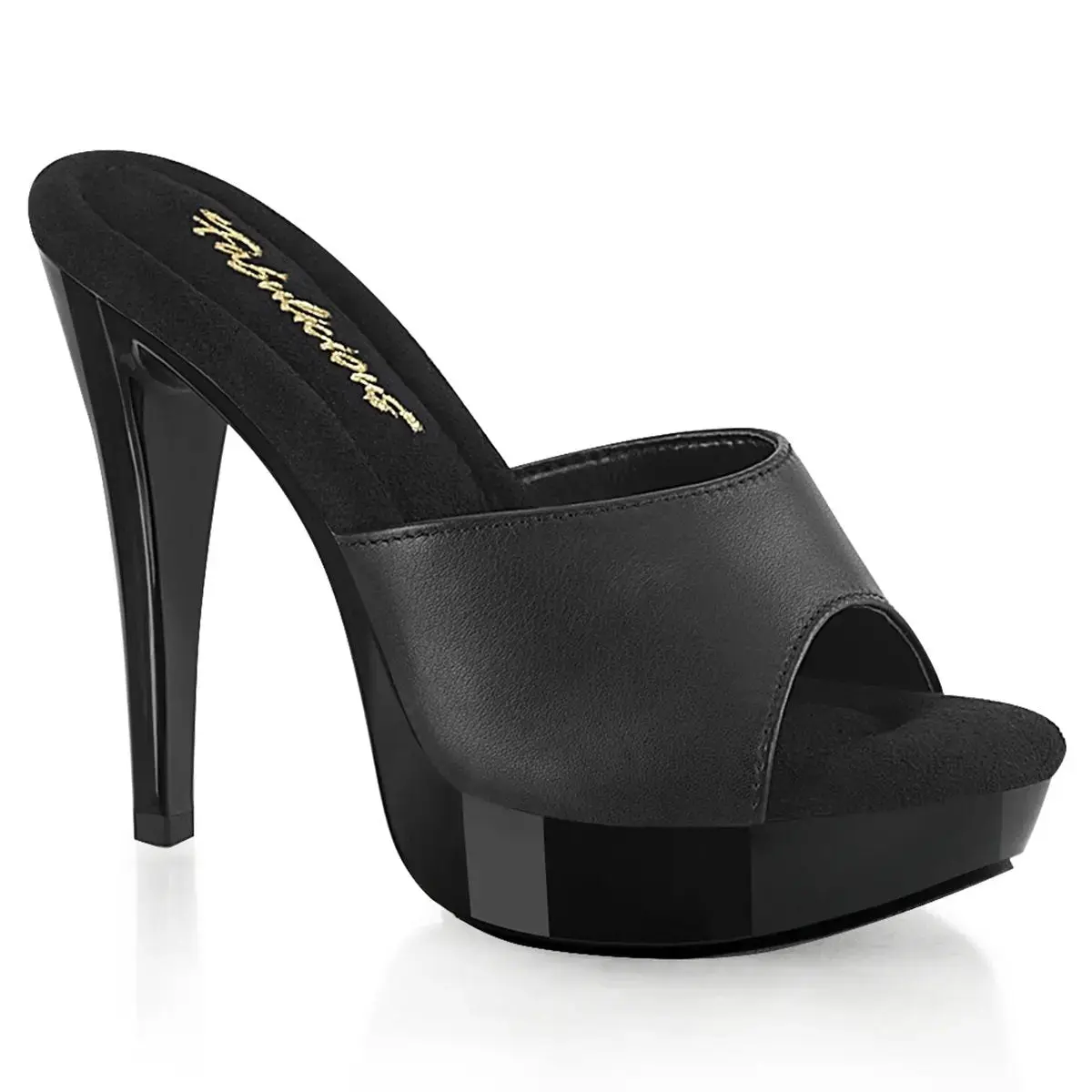 Fabulicious Cocktail-501L Women's Slide Sandal Black Leather