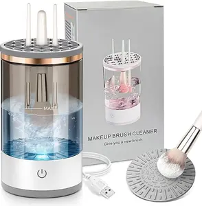 Electric Makeup Brush Cleaner, Quick Efficient Machine for Deep Cleaning All Types of Brushes, Portable Compact Design for Travel or Home Use