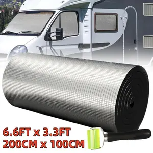 21.5 sqft 6.6FT x 3.3FT Thermal Insulation Shield Heat Guard Sound Deadening Self-Adhesive, Aluminum Reflective Auto Insulation Foam with Roll Set - Premium Foam Core Radiant Barrier for Energy Conservation, for Home Car 78.7"x40" (200CM x 100CM)