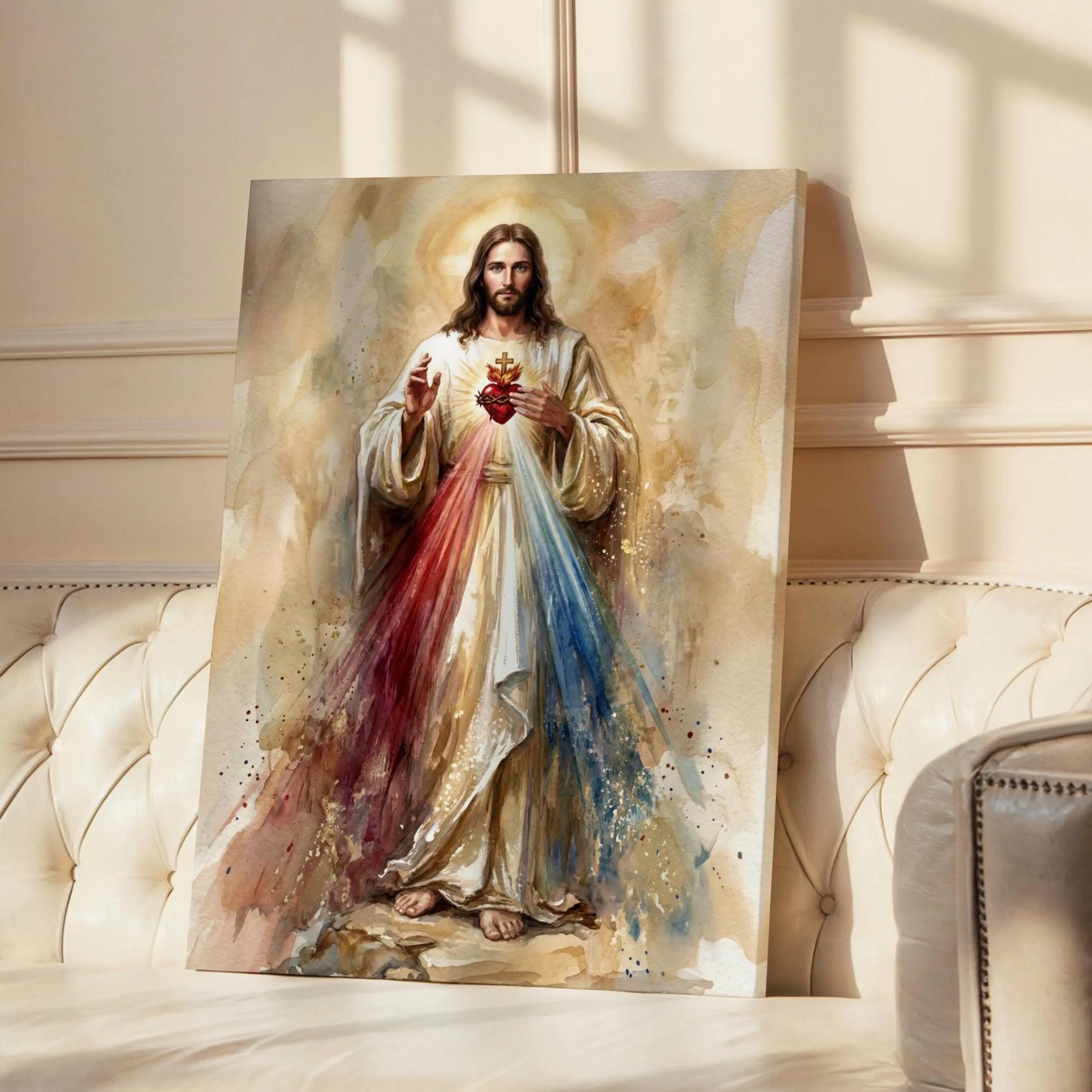 [Unframed] Divine Mercy Canvas, Jesus Mercy, Catholic Wall Art