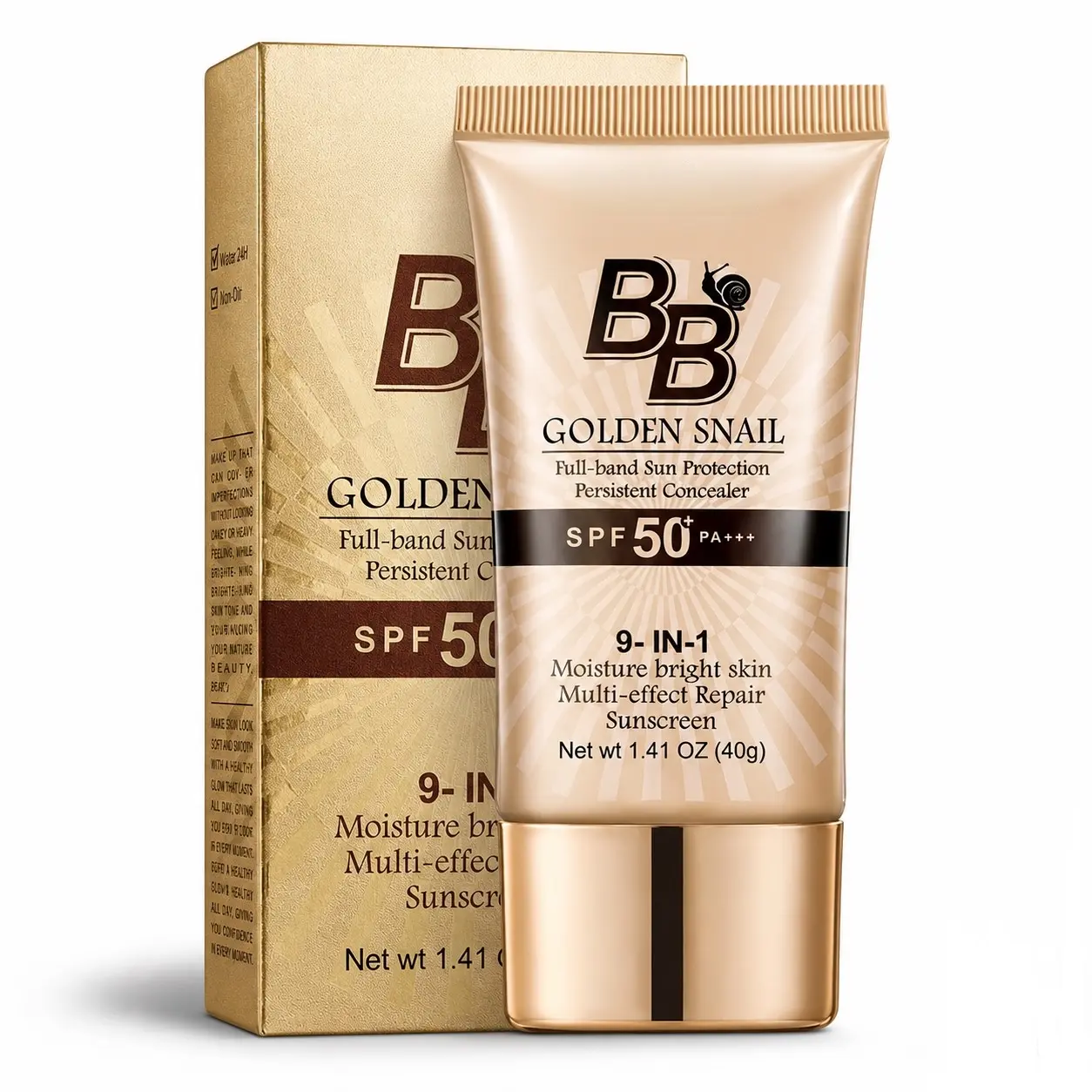High-coverage waterproof snail BB cream - matte finish, long-lasting moisturizing and oil control, creates a natural makeup look, refreshing and non-greasy, perfect for makeup beginners, a great gift for Mother's Day, Christmas, and Valentine's Day.