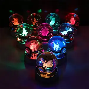 3D LED Pokemon Light-Up Crystal Globe – Vibrant Lamp for Room & Gift
