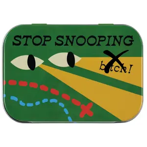 Stop Snooping B**tch Stash Retro Tin Box - Stash Your Stuff with Fun Eyes and Bold Text Design Organiser