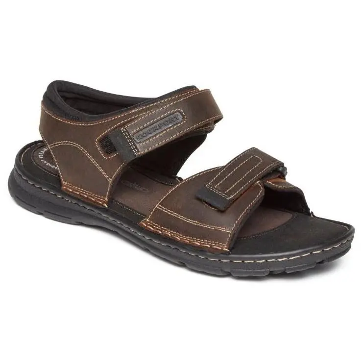 Rockport Men's Leather Double Strap Sandal- Darwyn