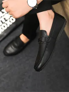 New 2026 Men's Shoes, Simple Metal Buckle Decoration, Breathable Lining, Slip-On Style, Ideal for Office and Daily Commute, Wrinkle-Resistant and Easy to Maintain, Mature and Steady Style