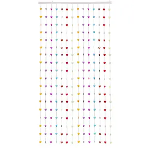 Beautiful Acrylic Heart Beaded Curtain for Window, Doorway, Room Divider Home Decor W31.5" x H71" - Hearts