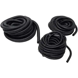 Absolute 3-Pack 1/4", 3/8", 1/2" x 50 Feet Each Split Wire Loom Convoluted Tubing