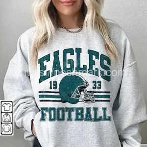 Retro Style 90s Vintage Eagles Football Sweatshirt, Unisex Crewneck Graphic Tee Gift For Football Fan Sport Casual Fit