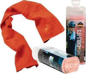Ergodyne Cooling Microfiber Towel - 40 in, Orange, Solid Pattern, Model 12661, Cooling Towel