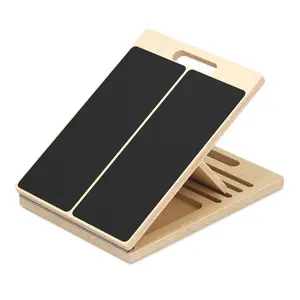 Wooden Calf Stretching Slant Board Portable Adjustable Incline Board for Squats Pilates Physical Therapy Equipment Non Slip for Knees Ankle Heel Feet Leg Exercise Mobility Improvement Home Gym Fitness Tool