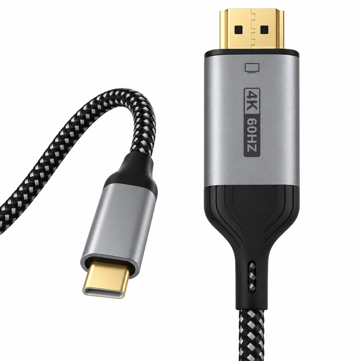 4K@60Hz High-Speed USB Type C to HDMI Cable 6.6FT, Thunderbolt 5/4/3 Compatible for Home Office, Compatible with MacBook, iPad Pro, iPhone 17, Galaxy S25, XPS, Steam Deck
