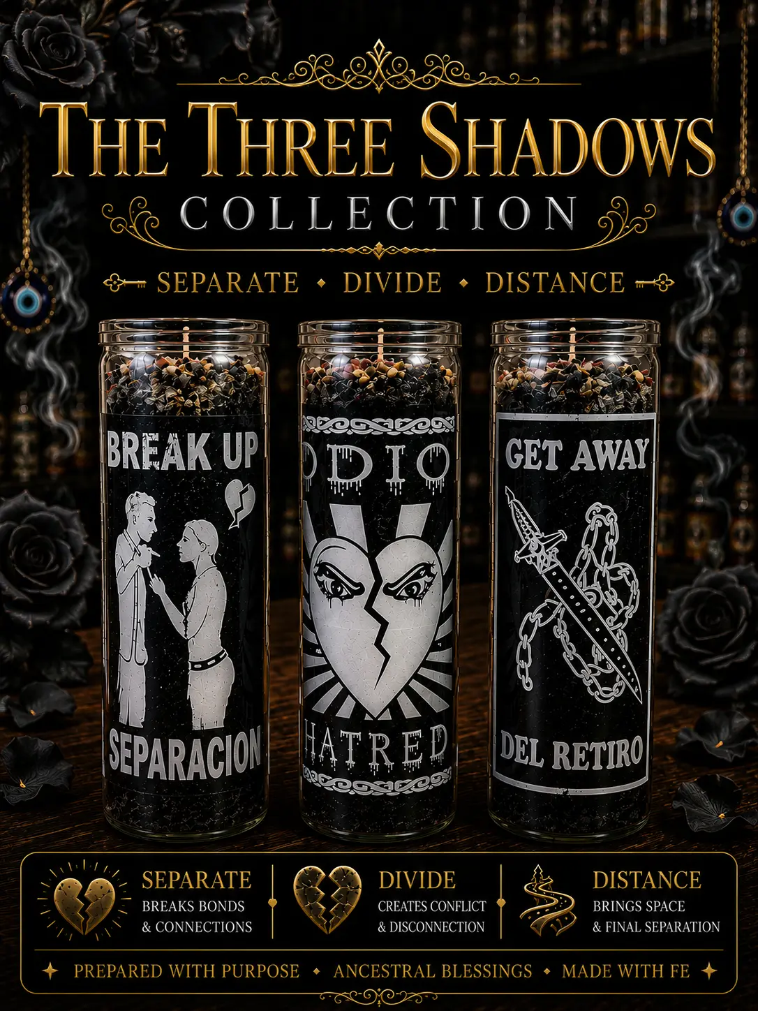 The Three Shadows Collection | Separate • Divide • Distance Ritual Candle Bundle
