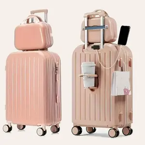 20-inch 2 Piece ABS+PC Hardshell Luggage Set in Classic Design, Elegant and Durable Suitcases, Luggage with one handbag set, Cabin Size